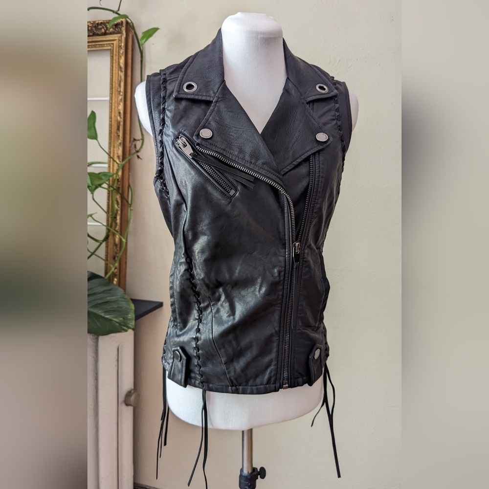 Blank NYC Faux Leather Moto Vest